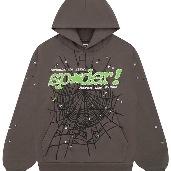 Sp5der Punk V2 Hoodie — Slate Grey — Medium